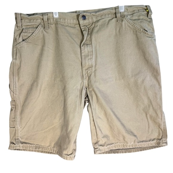 Dickies Shorts Mens 42 Khaki Carpenter Work Hammer Loop Canvas Utility Pockets - Picture 1 of 6